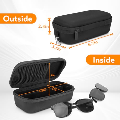 Image of Double Eyeglasses Case, Hard Shell Dual Glasses Case Travel Sunglasses Organizer for Men Women