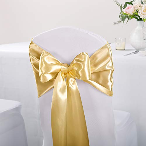 10-Pack Satin Table Runner Light Gold 12 x 108 inches Long, Table Runners for Wedding, Birthday Parties, Banquets Decorations（10 Pack, 12x108 Inch, Light Gold） by Hahuho - Image 7