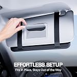 Leather Car Visor Organizer with Tissue Holder, Card Holder and Sunglasses Clip - Image 5