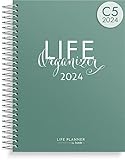Effektives Layout: Life Organizer, ideal für Planer. Farbige Monatssektionen erleichtern das schnelle Auffinden gewünschter Monate.