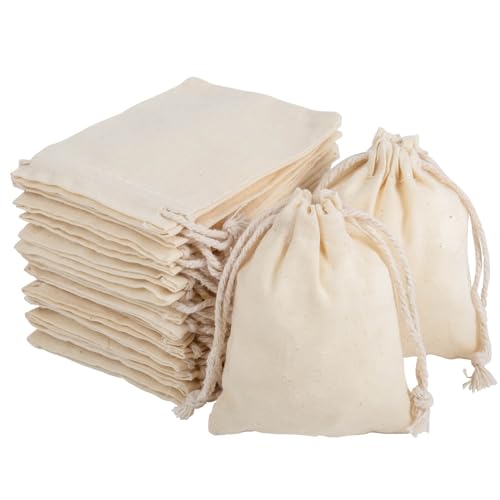 Bolsas de Lino 7x9cm, Bolsa Tela Pequeña Cordón para Regalo, Saquito Lino Arroz para Boda, Bolsita de Lino Pequeña (7x9cm 30pcs(Bolsas Algodón))