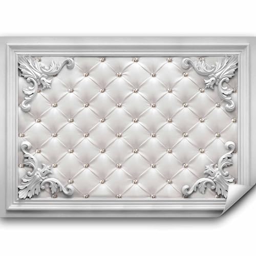 murando Fototapete Leder Optik 300x210 cm Vlies Tapeten Wandtapete XXL Moderne Wanddeko Design Wand Dekoration Wohnzimmer Schlafzimmer Büro Flur Steppmuster Ornament f-B-0176-a-a