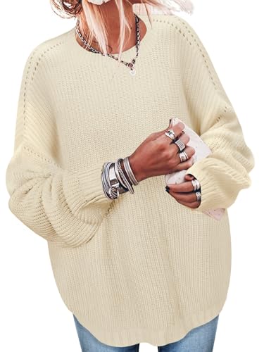 Womens Sweaters Early Fall Fashion 2025 Boho Tops for Women Trendy Long Sleeve Shirts Blouses Dressy Casual Oversized Sweatshirt Holiday Cowboy Chic Outfits Winter Clothes Clothing Cream Beige L
