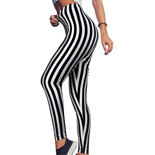 Legging extensible noir et blanc Coume à taille élastique