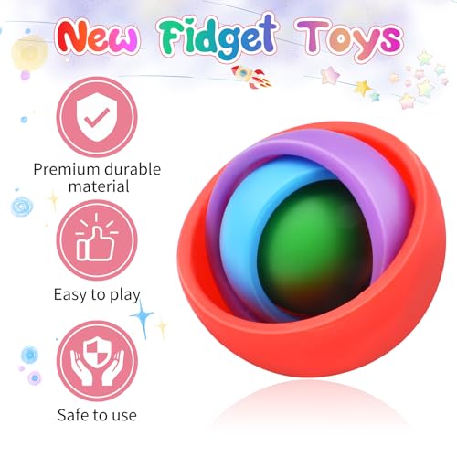 Image of Fidget Toys for Kids, Fidget Spinner Adults 3PC, Gifts for Boys Girls Teens, ADHD Autism Stress Relief Quiet Finger Toys Classroom