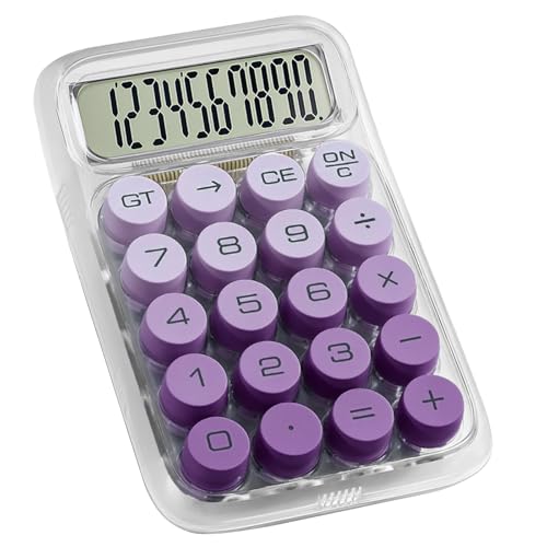 Calculadora de botón grande mecánica con base antideslizante para evitar errores de digitación