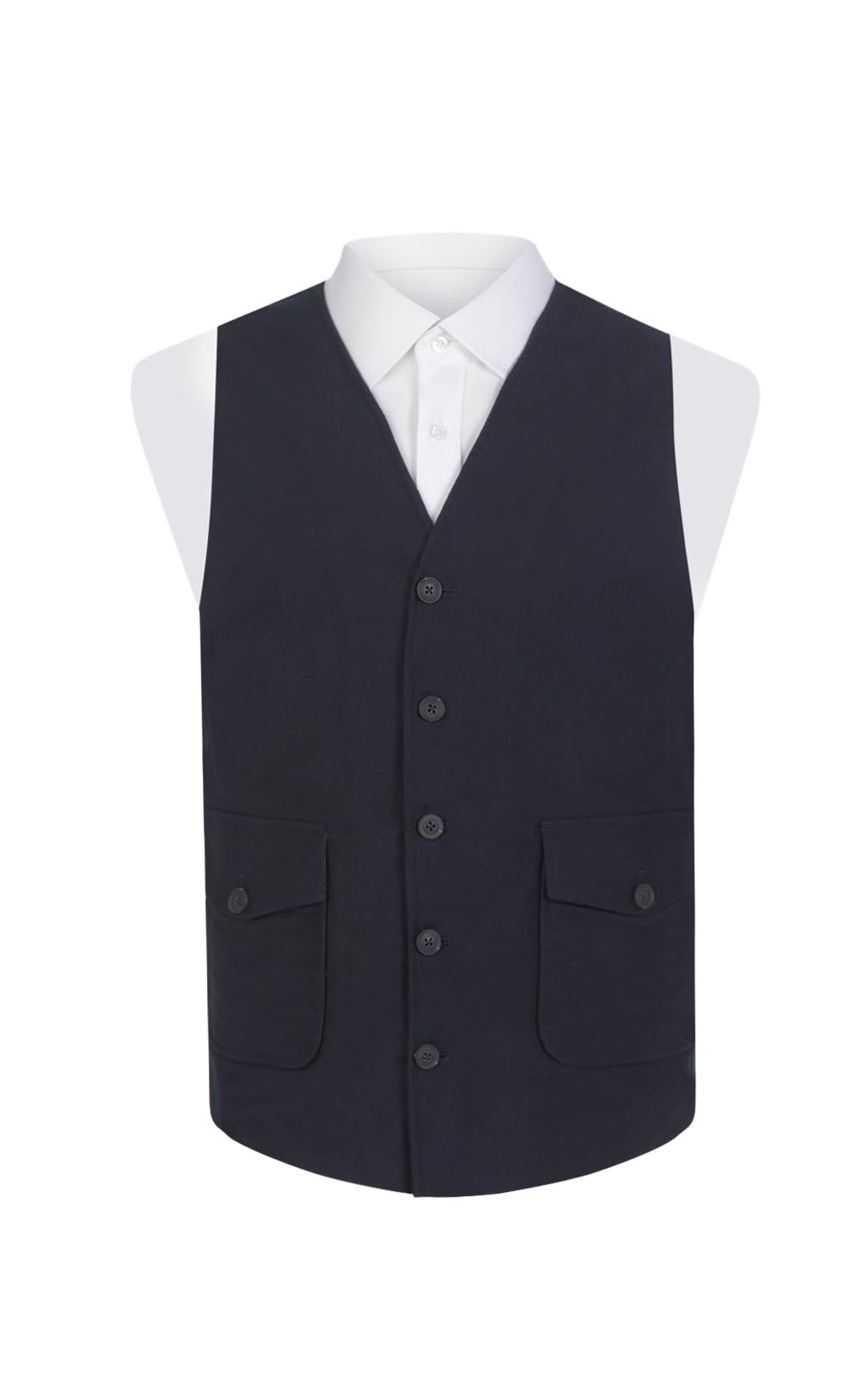 Dobell Men's Navy Moleskin Waistcoat - XL