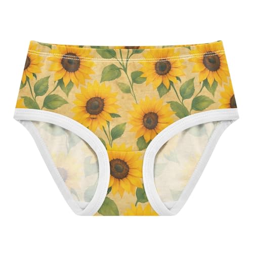Joisal Florals Toddler Girls Underwear 2t Cotton Panties for Girl Vintage Yellow Sunflowers Kids Briefs Undies - Main Image