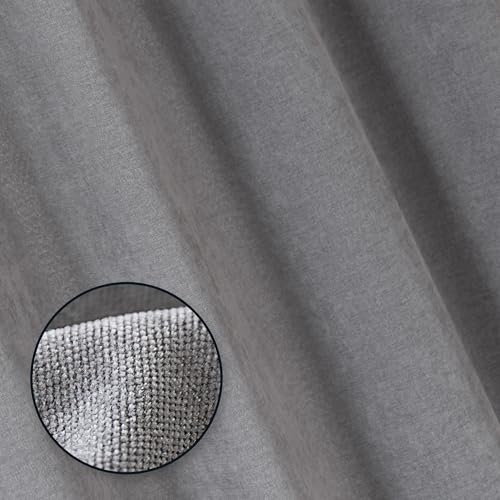 Image of Amazon Basics Chenille Room Darkening Curtains, Light Filtering Window Drapes for Bedroom and Living Room, 2-Panel Set with Grommets, 42 inch W x 84 inch L, Grey Diamond