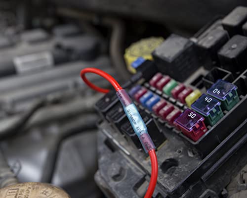 180Pcs Heat Shrink Wire Connectors, Ginsco Waterproof Electrical Wire Terminals Kit, Ring Fork Spade Butt Splices Assortment For Automotive Marine Boat 22-16 16-14 12-10 Awg Gauge #TOP1