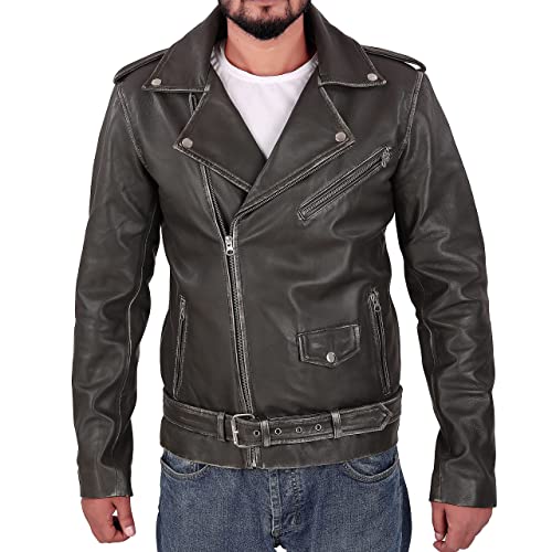 Image of Men Leather Jacket - Lambskin Winter Vintage Motorcycle Biker Jacket, Coat Soft & Stylish Moto Ride & Racing Jacket's