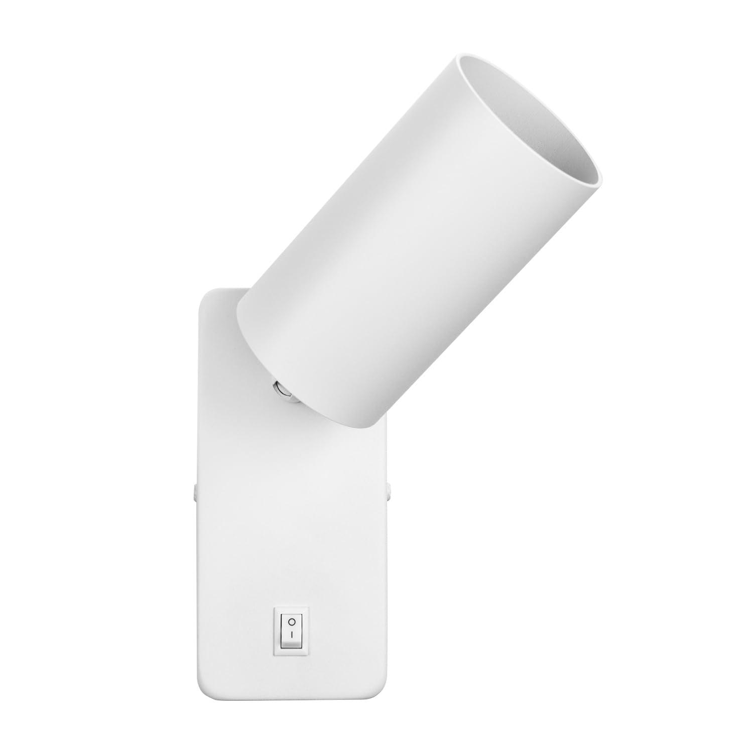 Maclean MCE369 Aplique de Pared GU10 con Interruptor Máx. 40W | Punto Giratorio | Diseño Moderno para Salón, Dormitorio y Pasillo | 55x100 mm (Blanco, 2 unidades con luz blanca cálida de 7W)