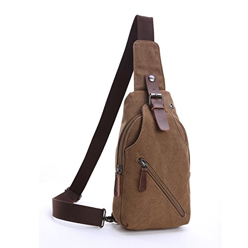 Men Sling Bag Chest Canvas Shoulder Backpack Fanny Pack Mens Womens Crossbody Bag
