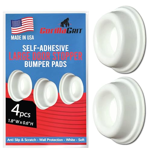 Rubber Door Stopper Bumpers (Pack of 4) White -...