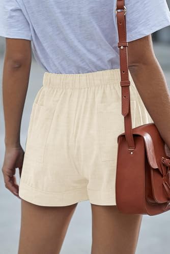 Image of YOCUR Womens Lightweight Shorts Casual Baggy Trendy Hot Pants Elastic Waist Drawstring Comfy Shorts