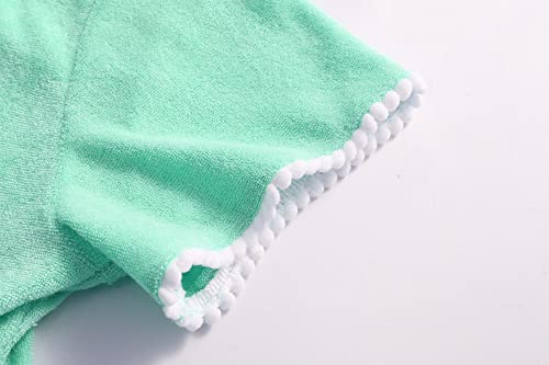 Hiiraggle Girls Swim Cover Up Kids Swimsuit Coverup Terry Zip-Up Beach Bathing Suit Robe, Size 6 7 Green #TOP3