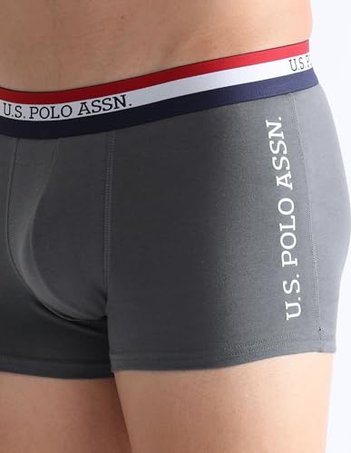 Image of U.S. Polo ASSN. Mens ET002 Anti Microbial Branded Stretch Cotton Underwear Trunk -Pack of 2