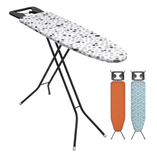 TIENDA EURASIA – Tabla de Planchar Plegable | Color Surtido Aleatorio | Medidas 105x30 cm | Estructura de Metal | Incluye Soporte para Plancha | Altura Ajustable de 67 a 87 cm
