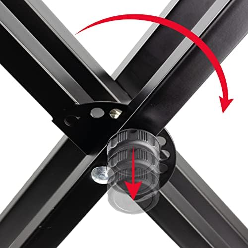 RockJam RJX29 Double Braced Adjustable Keyboard Stand with Locking Straps, Black