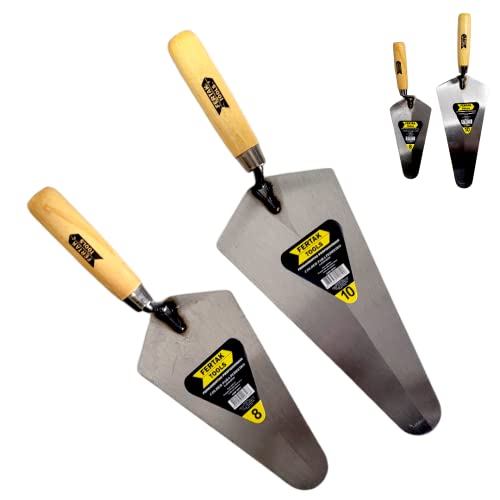 Kit 2 Colher de Pedreiro Canto Reto 8 e 10 Polegadas Reforma Construção