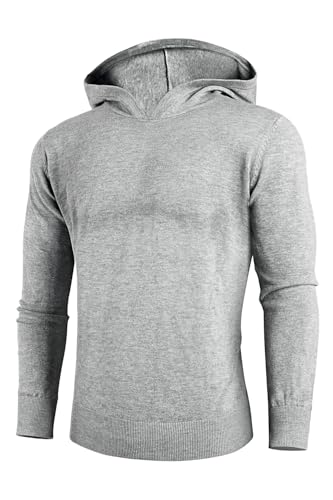 GINGTTO Men's Casual Knit Sweater Hoodie，Winter Hooded Sweaters for Men2