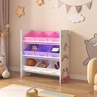 Coffre A Jouet Étagère De Rangement Enfant [en.casa] - Meuble Avec 3 Bacs Amovibles Et Motif Koala - Organisation Jouets Et Livres - Blanc/Gris/Bleu étagère Enfant