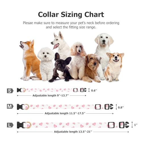 Fyeqyaou WHITE&PINK LOVE HEART With Pendant Cute Dog Collars thumb #2