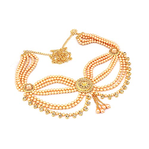 RITIH Stylish Golden Designer Traditional Gold Plated Kamarband for Women and Girls - Waist Hip Chain with Beautiful Stone Work