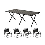 Outdoor Camping Set - Leichter Klapptisch und 6 Stühle - Perfekt für Gartenarbeit, Angeln, Festivals und Outdoor-Aktivitäten