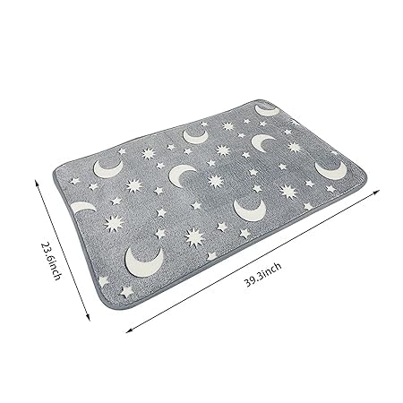 RIGJAK Glow-in-Dark Floor Mat - Step into the Light with a Soft, Cozy, and Illuminating Mat - Ideal for Bedrooms, Playrooms, and Bathrooms Idea for Friends and Family (Grey) 3