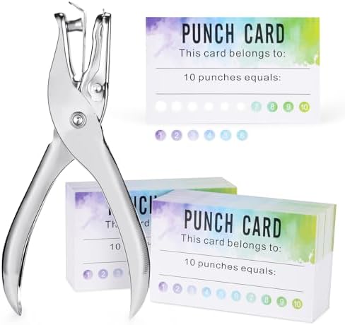 Amazon.com : ONEDONE Punch Cards - 200 PCS Watercolor Reward Punch ...