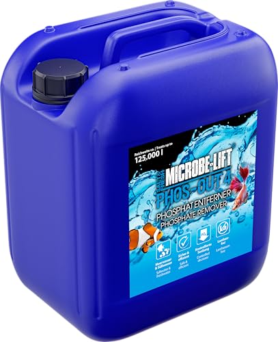 Microbe-Lift Phos-out 4-5 L - Eliminador líquido de fosfatos Altamente eficaz, Mejora la Calidad del Agua en Todos los acuarios, Libre de lantano, Fija eficazmente los fosfatos.