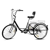 Vélo à 3 roues : ce vélo est durable et possède une grande capacité de charge pour une utilisation quotidienne ou au travail. Équipé d'une selle souple, le dossier réglable en hauteur peut également ajuster la hauteur.