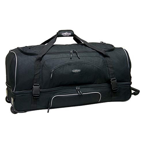 Travelers Club Adventure Upright Rolling Duffel Bag, Black, 36 Inch 119.0L