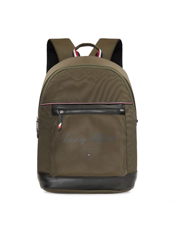 Image of Tommy Hilfiger Laptop Backpack Copter | Backpack for School, College and work | Water-Resistant | Fits 14-inch Laptop | Trolley Holder & 1-Year Warranty | 20L Capacity