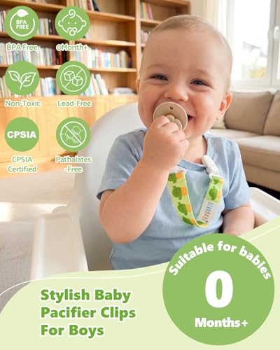 Image of ALVABABY Pacifier Clips 8 Pack Pacifier Binky Paci Holder Leashes for Teethers 8DBP10A