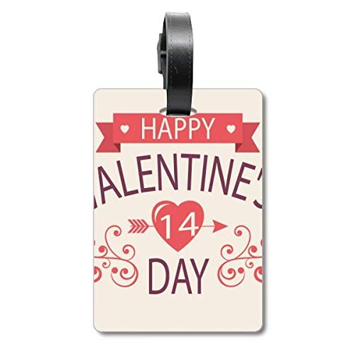 Red Happy Valentine's Day 14 Heart Arrow Mala Etiqueta Bagagem Cartão de Bagagem Scutcheon Etiqueta