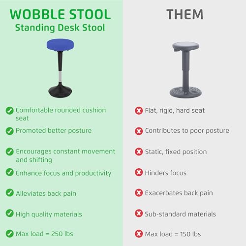 Image of Wobble Stool Standing Desk, Flexible Seating Adjustable Office Ergonomic Seating, Wobble Stools for Alternative Classroom Seating, Active ADHD Chair, Wiggle Chairs