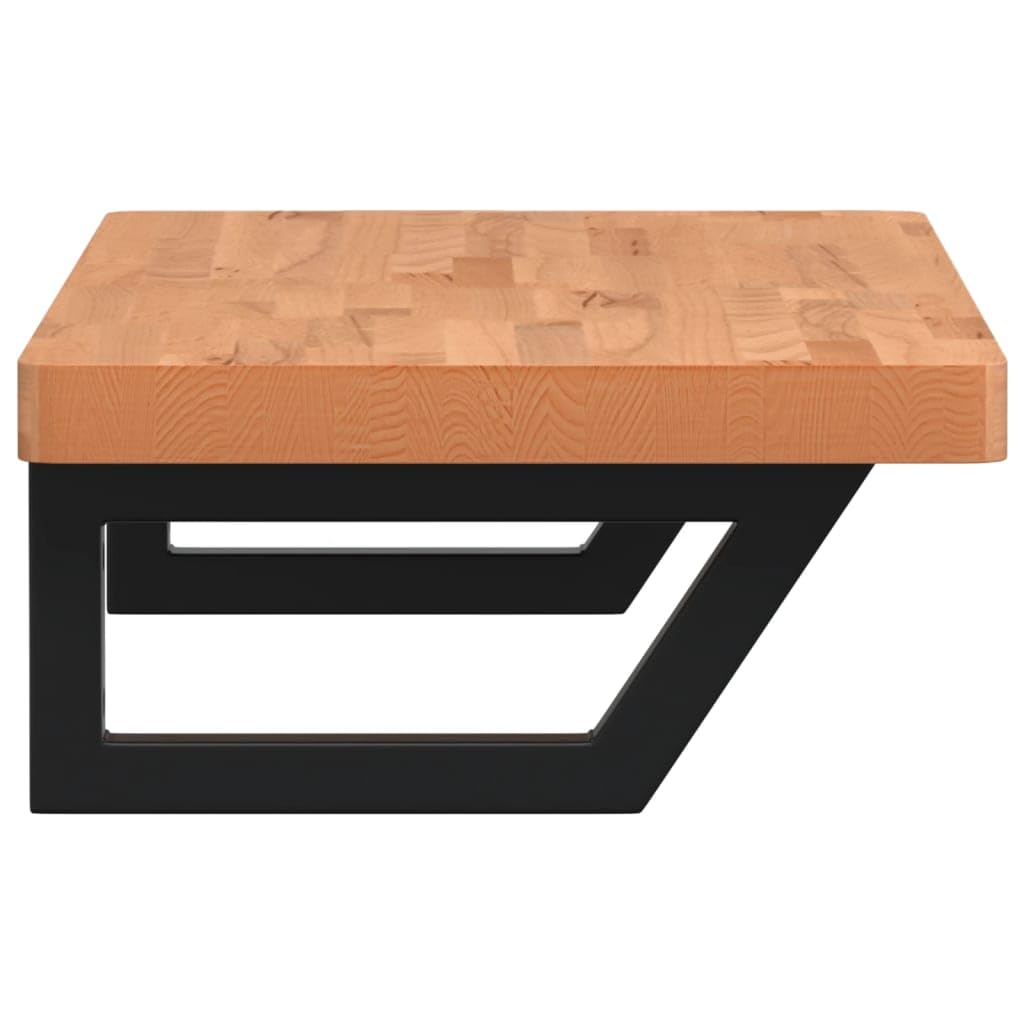 Piano lavabo 80 x 40 cm, in legno di faggio massiccio, set di