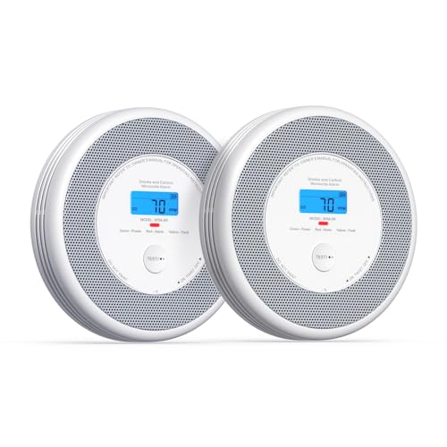 X-Sense Rilevatore di fumo e CO, Allarme vocale (Solo Tedesco), batteria sostituibile, nessun supporto per app e stazioni base SBS50, XP0A-SR, 2 Pezzo