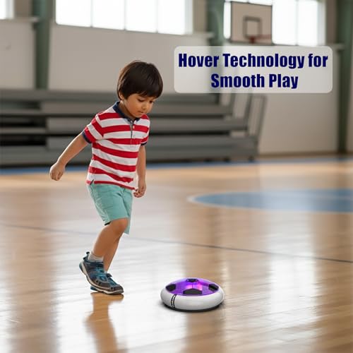Image of Mirana Air Football Smart Toy for Kids | 3-Mode USB Type-C Rechargeable Hover Ball | Indoor Electric Hoverball with LED Lights | Birthday Gift for Boys & Girls 2 3 4 5 6 7 8 9 10 Years (Glow-Purple)