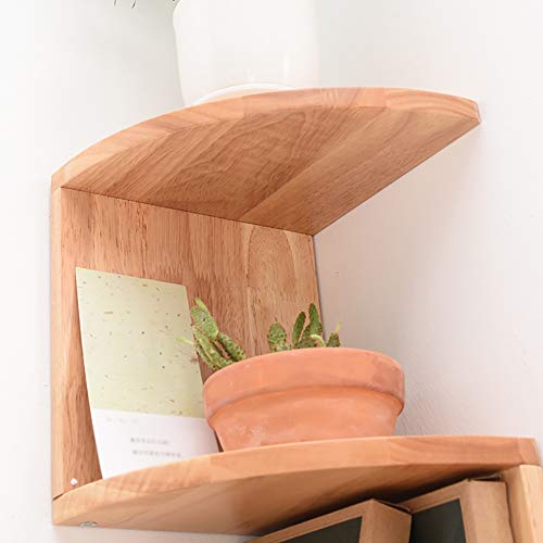 Guowei Floating Wall-Mounted Shelf Corner Storage Display Organizers Bedroom Wooden Modern, 2 Colors 6 Sizes (Color : Wood Color, Size : Height -120 Cm) #TOP2