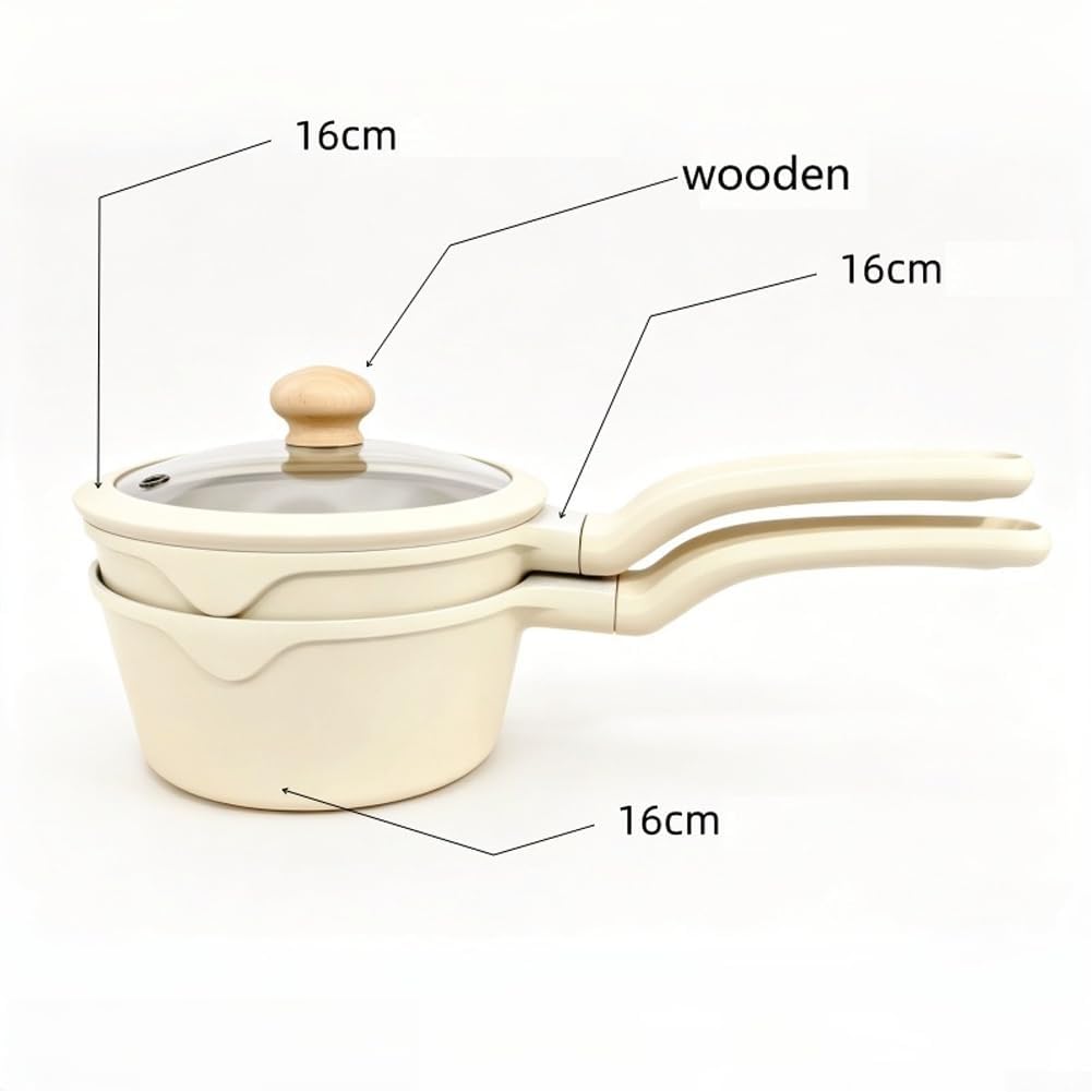 Set di 3 padelle in lega di alluminio con manici freddi al tatto, per una cottura sana su tutti i piani cottura tranne quelli a induzione, colore bianco