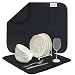 KinHwa Microfiber Dish Drying Mats With Hook For Kitchen Drying Pads For Dishes Thick Absorbent Drainer Mat 16X18 Inch Black 2 Pack