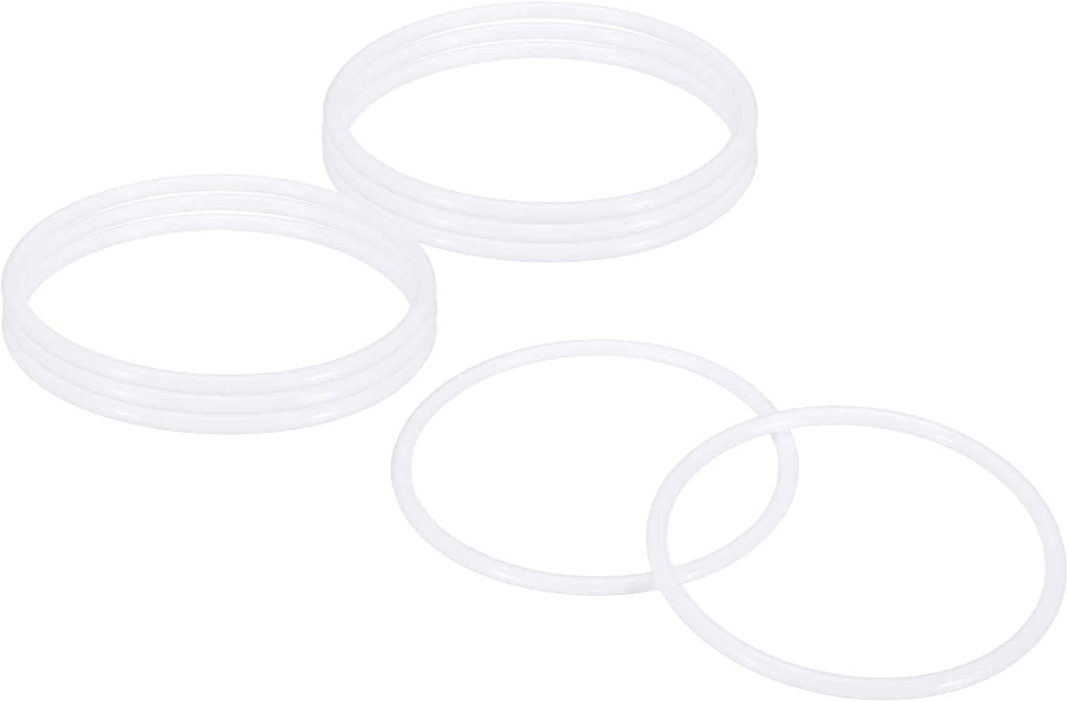 MECCANIXITY 8Pcs Dream Catcher Rings, 8.1" Plastic Macrame Wreath Floral Round Hoop, Plastic Circle O Rings for DIY Crochet Craft Making, Wedding Wreath, Wall Hanging Decor, White