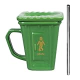 Keramik Teetassen - Mülleimer Neuheit Trinkgefäße,Trinkbecher Mit Strohhalm - Für Frauen und Männer Arbeit Geburtstags Feier Morgen Routine Entspannung Momente Wochenende Freizeit persönliche