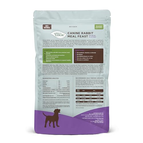 Image of NATURE'S LOGIC Dry Dog Food - Rabbit Meal Feast Dry Kibble, 4.4 lb