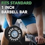 Fitvids 1 Inch Standard Barbell Weight Plates, 2.5 LB to 45 LB Plates for Home Gym Strength Training, Deep Grip Edge - Image 5