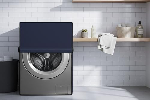Image of Stylista Polyester Washing Machine Cover Compatible for Samsung 8 Kg Fully-Automatic Front Loading WW80T504DAB Blue