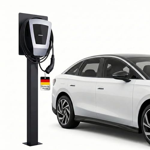 EVify Wallbox Standfuß Wetterfeste Standsäule Steele aus Aluminium mit Pulverbeschichtung Universeller Wallbox Ständer für Elektroauto Ladestationen